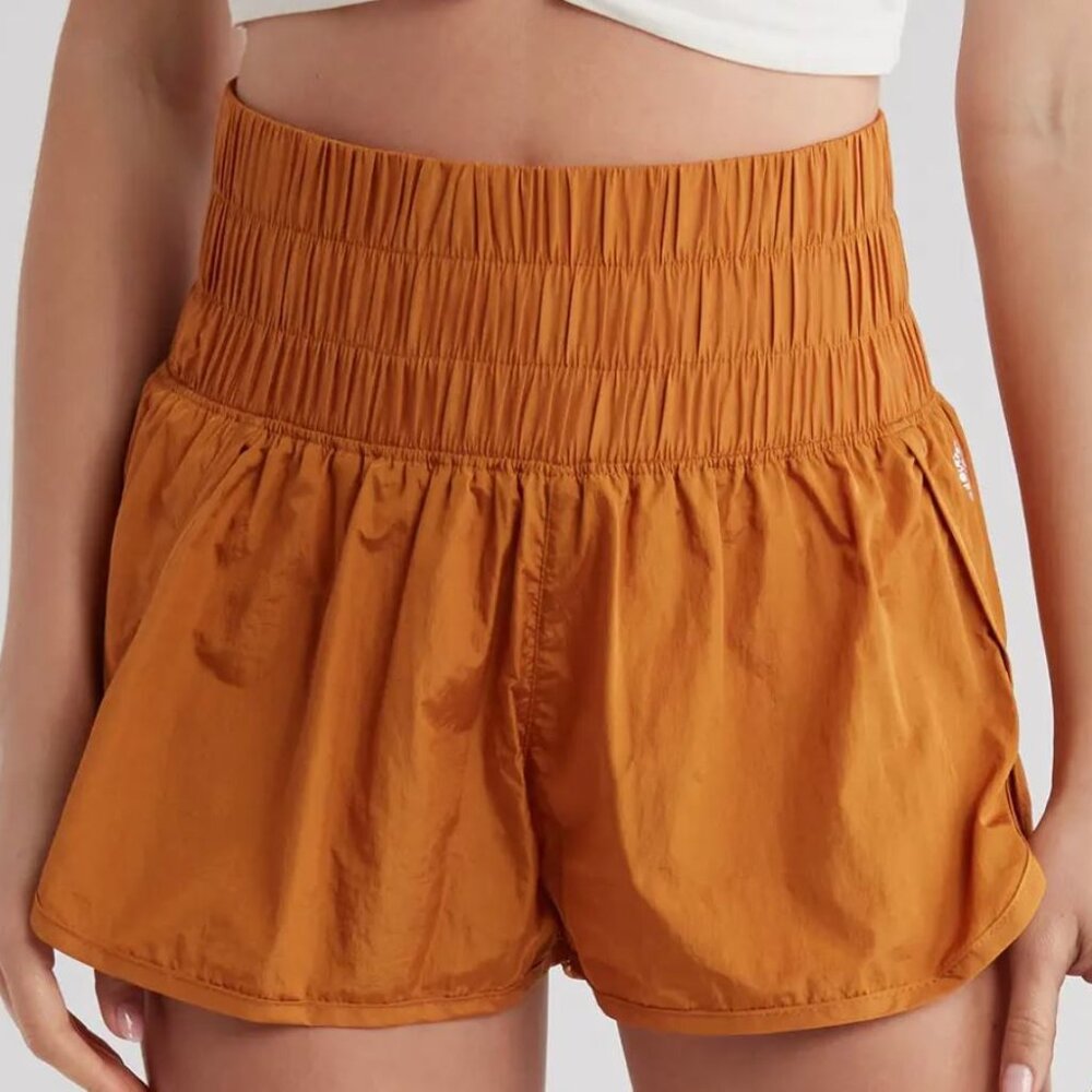 FP Movement by Free People Metallic Orange The Way Home Running Shorts